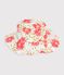 Children's floppy sun hat in floral-print poplin white/multicolor