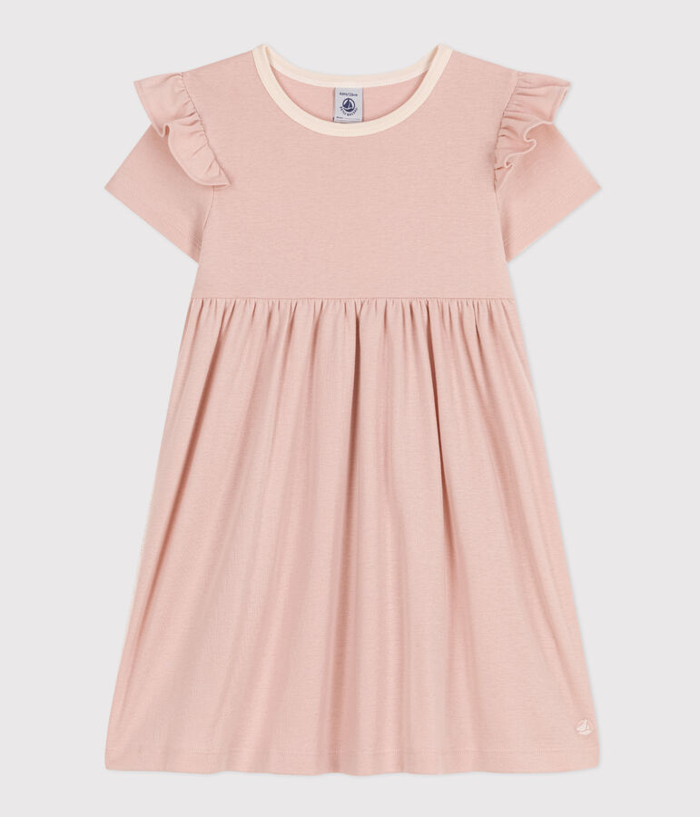 Girls' Short-Sleeved Cotton Dress SALINE pink