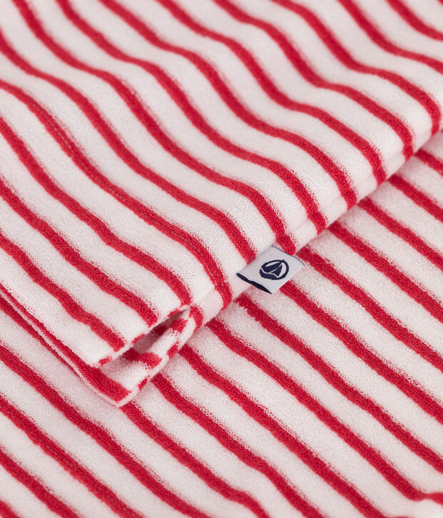 Women's stripy cotton short pyjamas red/red
