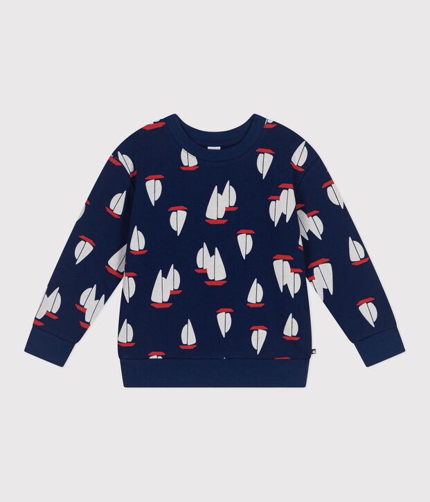 Children's printed cotton sweatshirt blue/multicolor