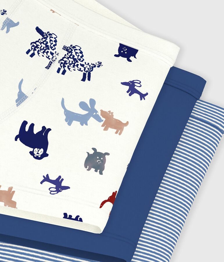 Pack of children's dog print cotton boxers with covered waistbands variante 1