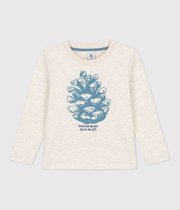 Boys' Long-Sleeved Cotton T-Shirt beige