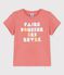Girls' Short-Sleeved Cotton T-Shirt PAPAYE pink