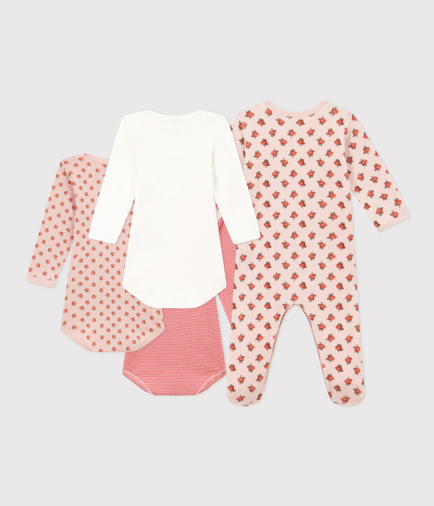 Babies' Pyjamas and 3-Pack of Floral Bodysuits multicolor