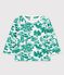 Babies' Plant Print Fleece Sweatshirt MARSHMALLOW white/GAZON green