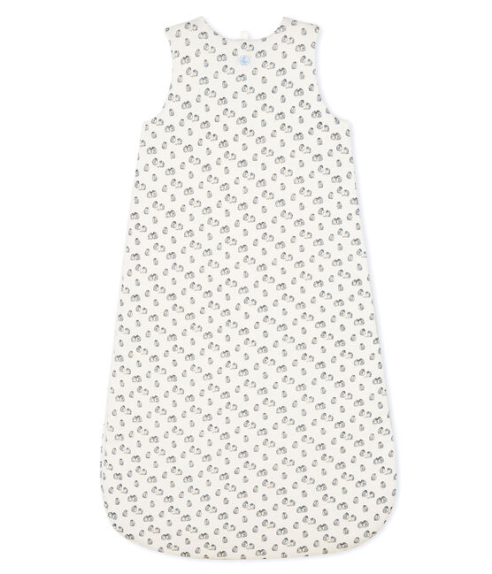 Babies' Velour Sleeping Bag MARSHMALLOW white/SCULPTURE grey/MULTICO
