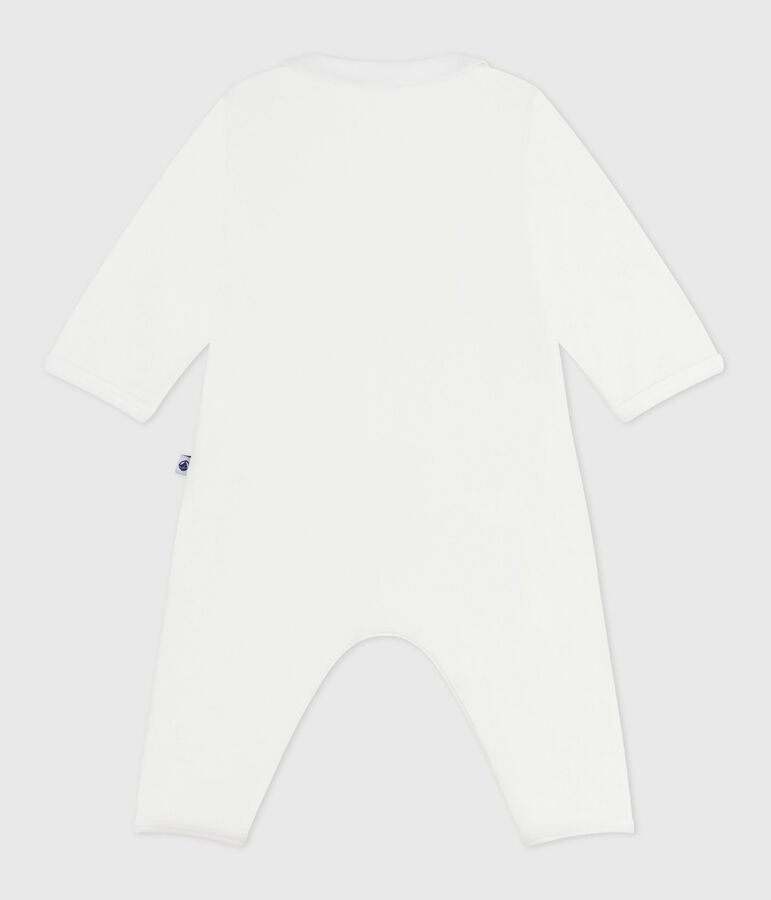 Babies' footless plain cotton pyjamas white