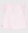 Babies' short-sleeved plain cotton T-shirt pink