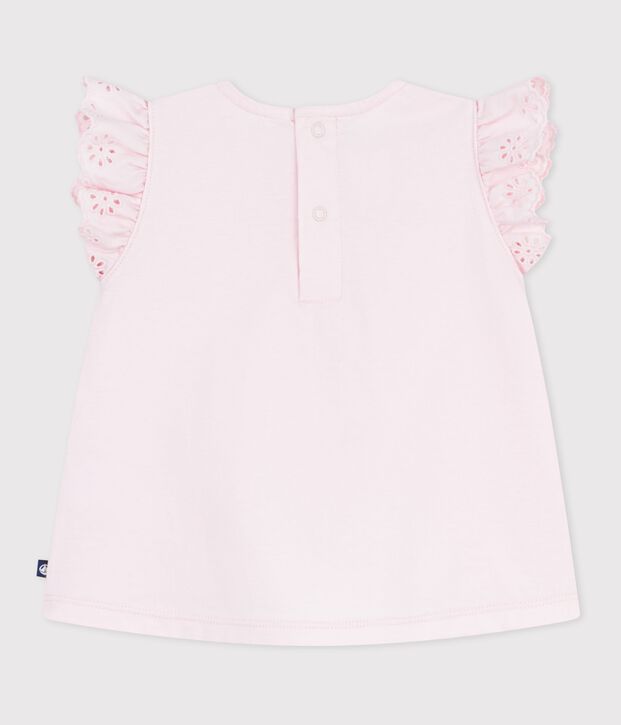 Babies' short-sleeved plain cotton T-shirt BARELY