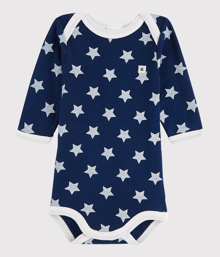 Unisex Babies' Long-Sleeved Bodysuit blue/white