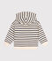 Hooded sweatshirt in brushed fleece for girls or boys AVALANCHE white/SMOKING blue