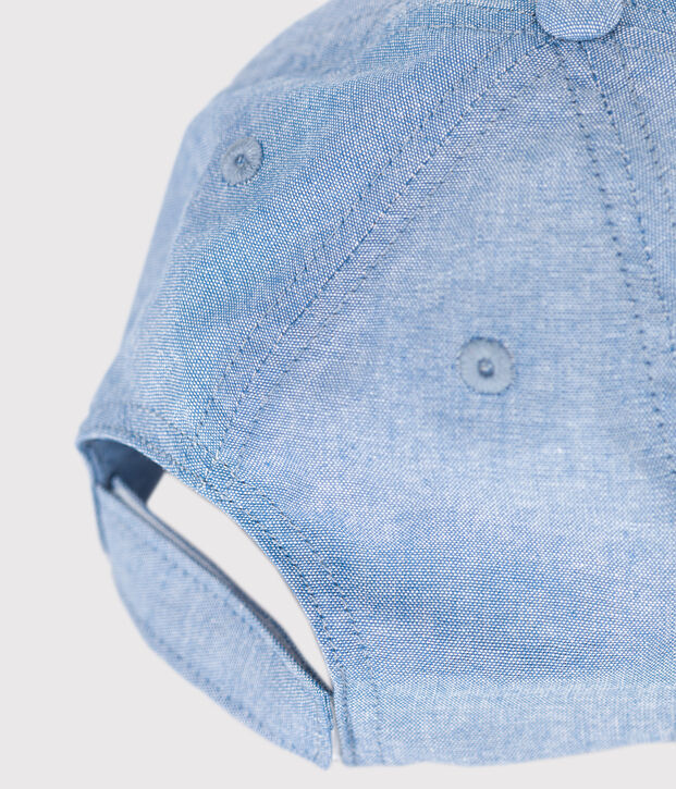 Children's Petit Bateau cap in light-coloured denim blue