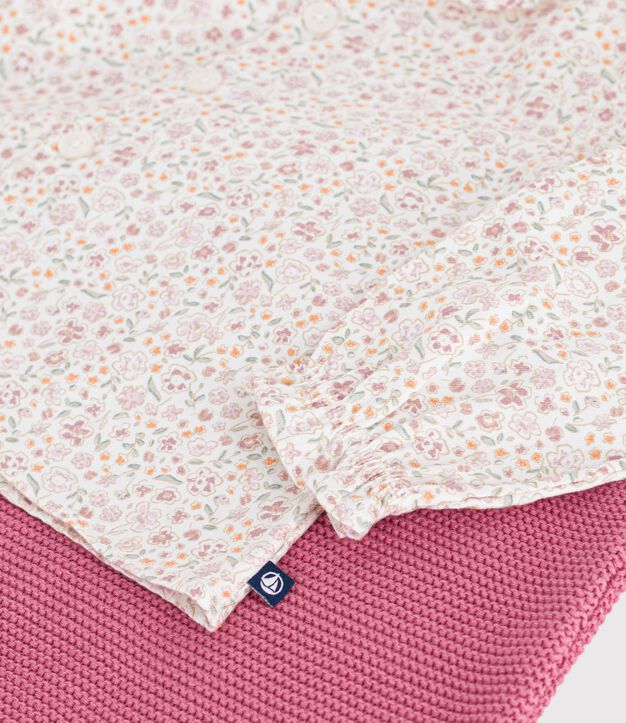 Baby outfit in cotton with a floral print multicolor