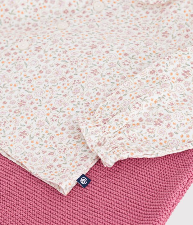 Baby outfit in cotton with a floral print multicolor