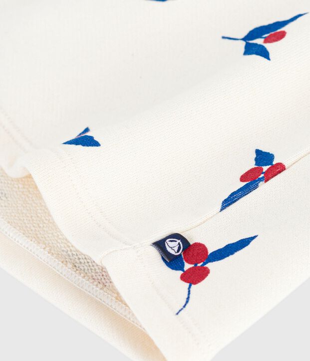 Babies' long sleeved berry-print cotton dress Ecru/multicolor