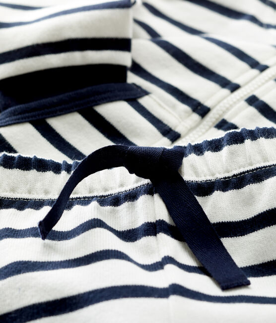 Babies' Organic Striped Clothing - 2-Piece Set MARSHMALLOW white/SMOKING blue