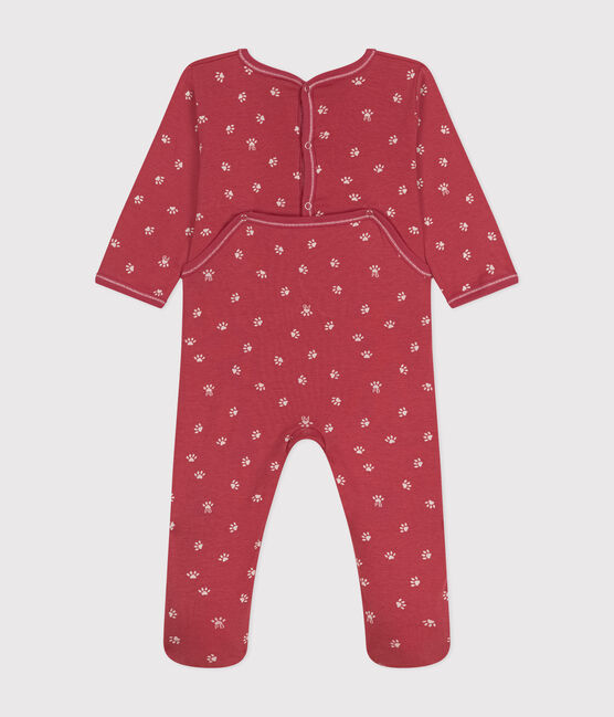 Babies' long-sleeved cotton pyjamas PAPI pink/PANACOTTA beige