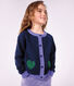 Children's plain wool and cotton cardigan