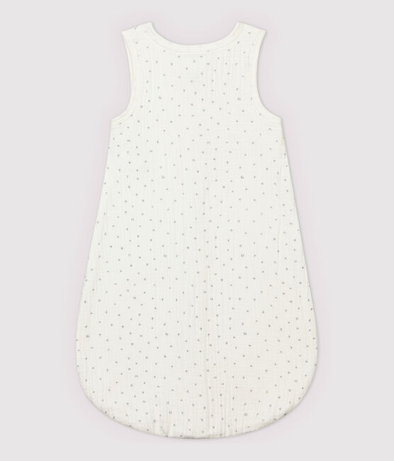 Babies' Starry White Organic Cotton Easy-Care Sleeping Bag MARSHMALLOW white/GRIS grey