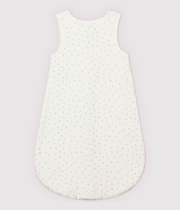 Babies' Starry White Organic Cotton Easy-Care Sleeping Bag white/grey