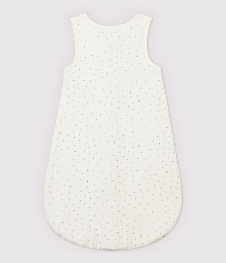 Babies' Starry White Organic Cotton Easy-Care Sleeping Bag white/grey