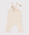 Babies' dungarees knitted in wool and cotton AVALANCHE Ecru