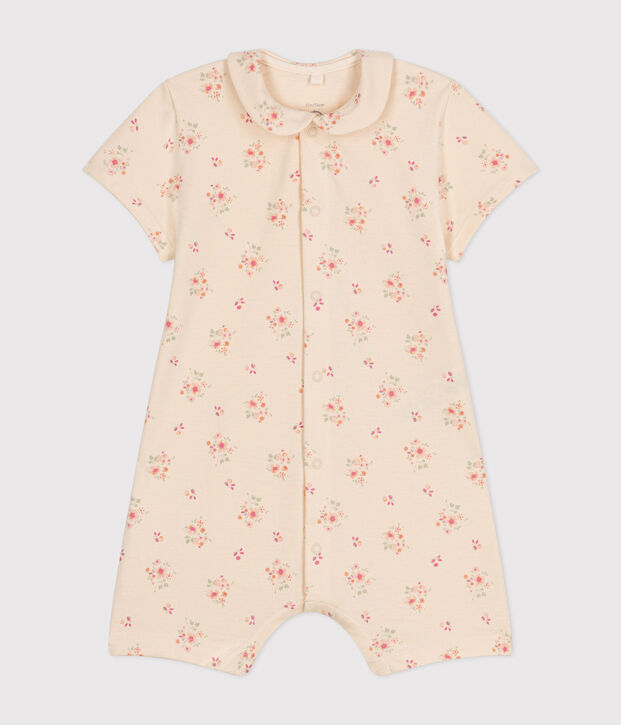Babies' Lightweight Jersey Playsuit Ecru/multicolor