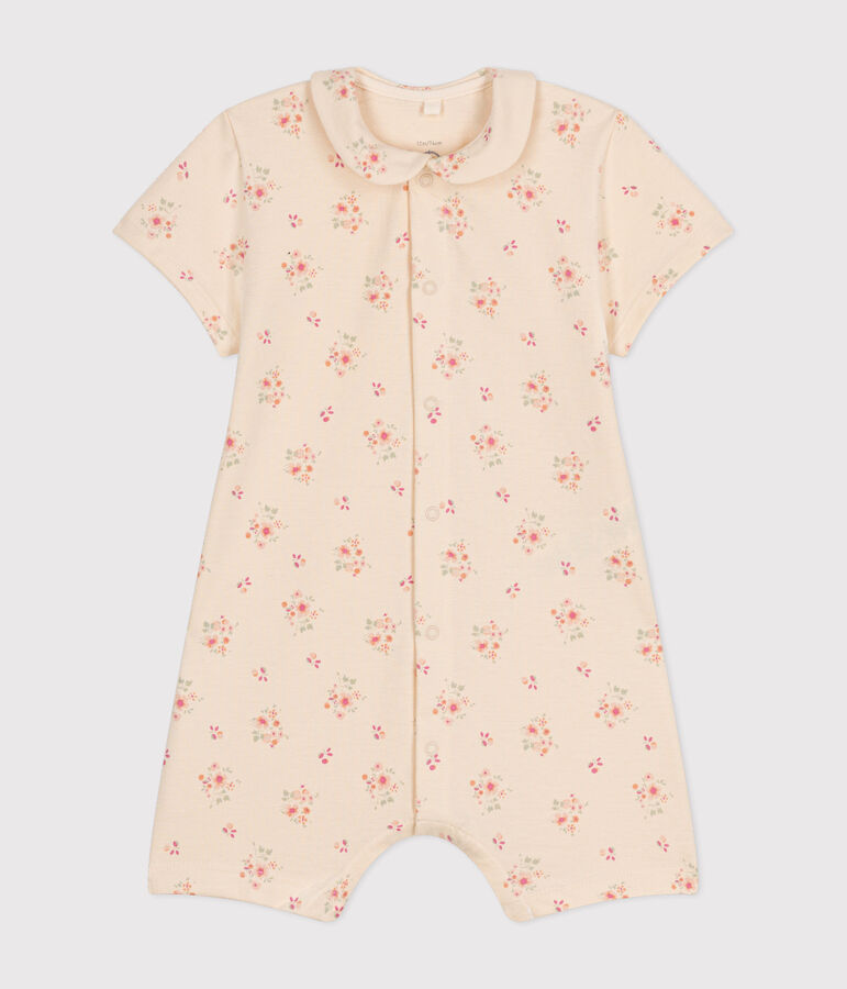 Babies' Lightweight Jersey Playsuit Ecru/multicolor