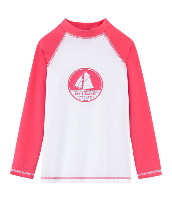 Unisex sun protection T-shirt MARSHMALLOW white/CUPCAKE pink