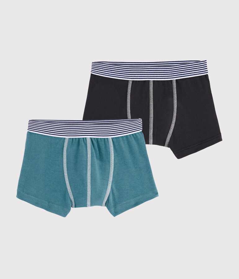 Boys' Plain Boxer Shorts - 2-Piece Set multicolor