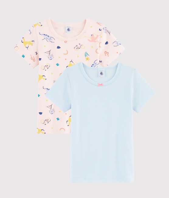 Girls' Short-Sleeved Yoga Animals T-Shirt - 2-Piece Set variante 1