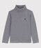 Children's cotton roll neck for girls or boys SMOKING blue/MARSHMALLOW white