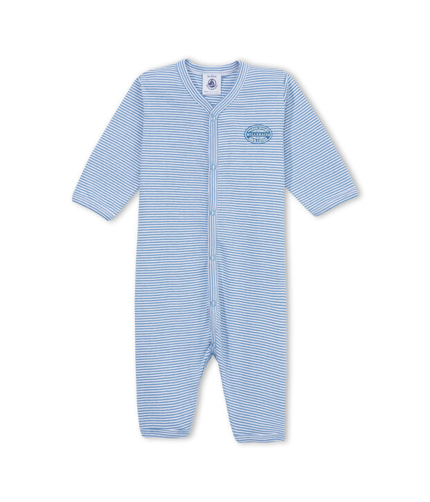 Baby boy's milleraies stripe footless sleeper blue/white