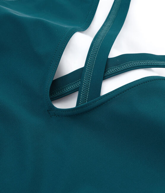 Women's 1-piece swimsuit with crossover back PINEDE green