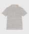 Children's short-sleeved stripy cotton polo shirt AVALANCHE white/SMOKING blue