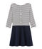 Women's Long-Sleeved Dress SMOKING blue/COQUILLE beige