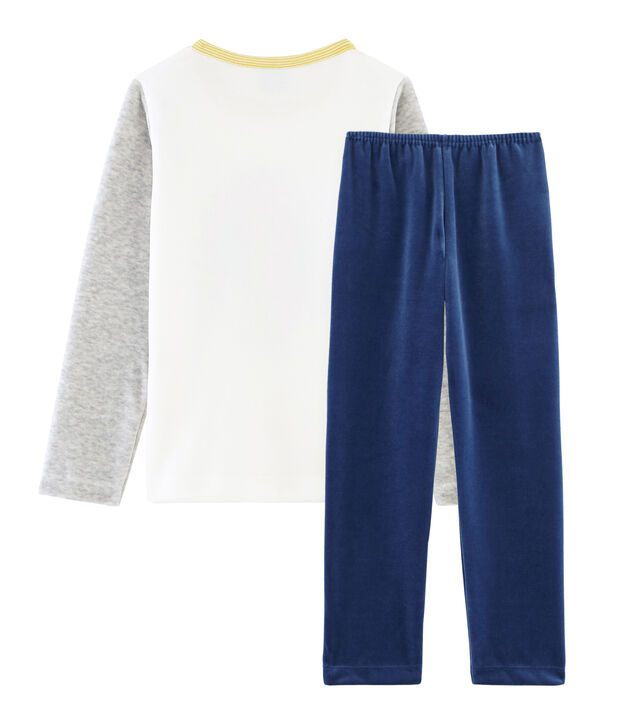 Boys' Velour Pyjamas blue/grey/multicolor