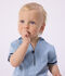 Babies' 2-piece set in chambray including a T-shirt with a sailor collar blue