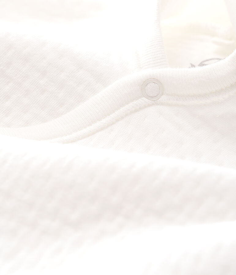 Babies' Long Jumpsuit in Quilted Tube Knit white