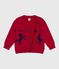 Children's wool and cotton cardigan with little motifs TERKUIT red/SOIR