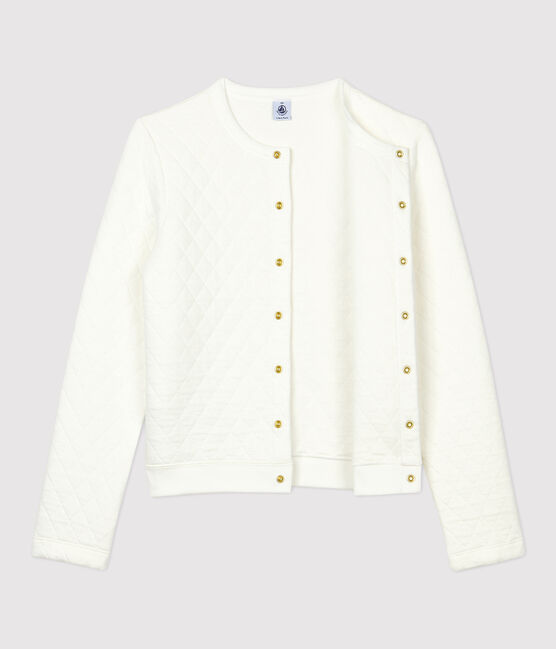 Women's Quilted Tube Knit Cardigan MARSHMALLOW white