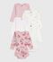 Pack of babies' long-sleeved floral-print cotton bodies variante 1