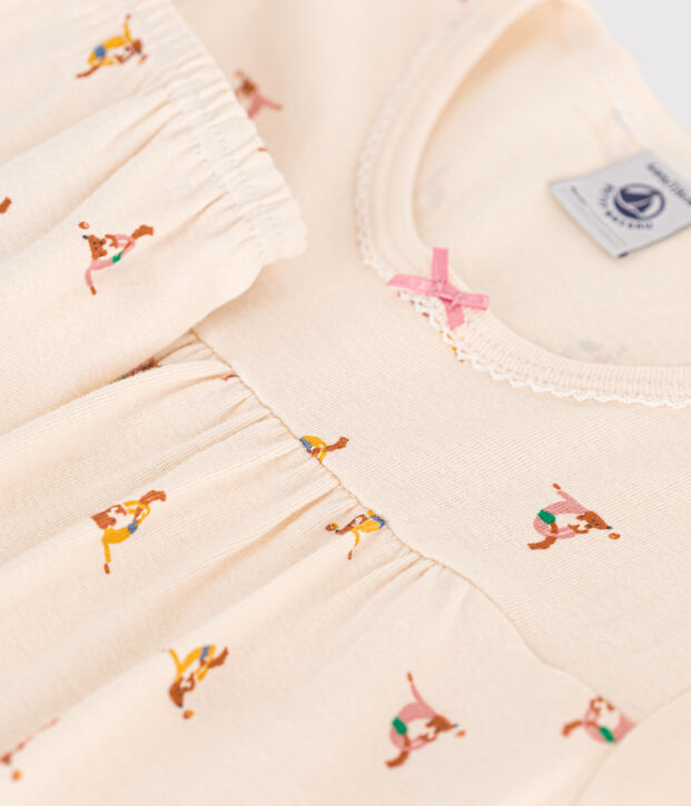 Children's Short Cotton Animal Print Pyjamas Ecru/multicolor