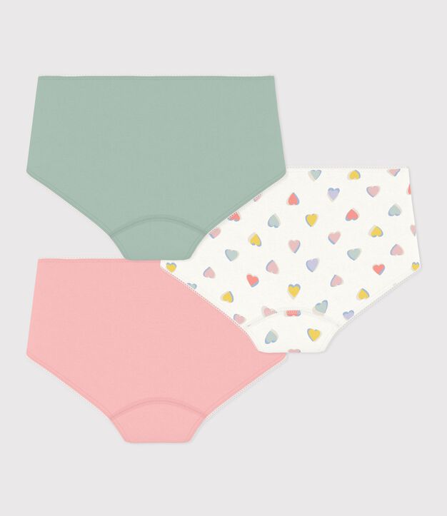 Pack of children's cotton shorties with hearts multicolor