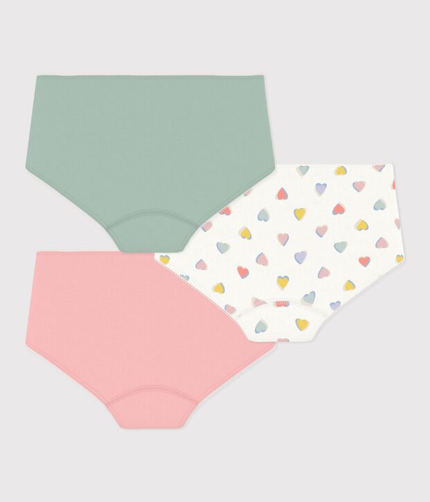 Pack of children's cotton shorties with hearts multicolor