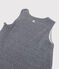 Babies' Stripy Organic Cotton Sleeping Bag SMOKING blue/MARSHMALLOW white