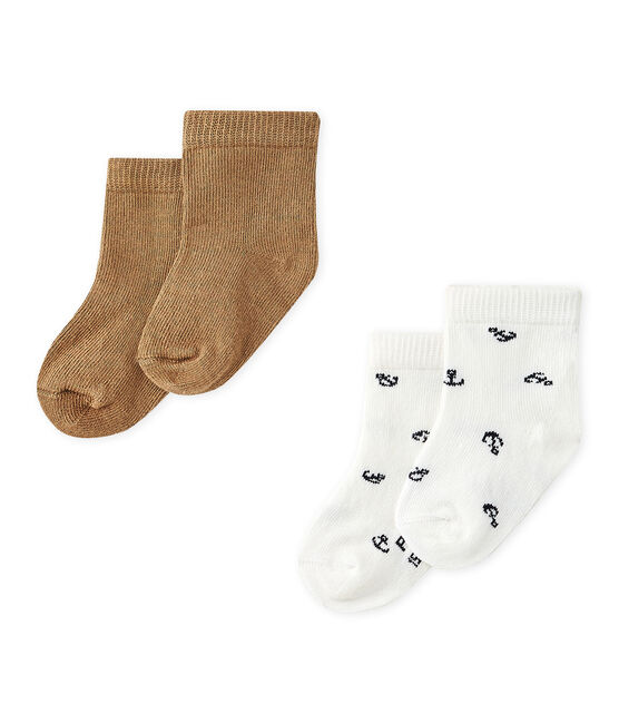 Set of 2 pairs of baby boy's socks LOT white