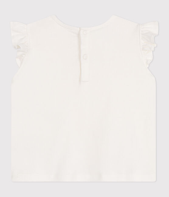 Babies' sleeveless cotton blouse MARSHMALLOW white