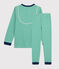 Boys' Green Pinstriped Ribbed Pyjamas PRADO green/MARSHMALLOW white