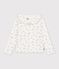 Children's long-sleeved floral T-shirt with a collar Ecru/multicolor